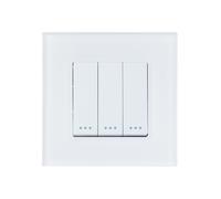 LEDKIA LIGHTING - Interruptor Triple Conmutado | Diseño Moderno | Acabados en Policarbonato Resistente | Control de Luz Doble | Ideal para Hogar | Instalación Estándar, Blanco