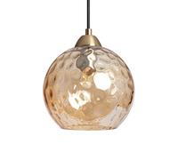 LEDKIA LIGHTING - Lámpara Colgante Cristal Cornelio | Diseño Clásico Años 20 | Compatible con Bombilla LED E27 | Interior IP20 | Ámbar, Cristal, Metal Amber