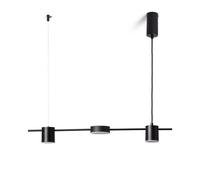 LEDKIA LIGHTING Lámpara Colgante Lineal LED 18W Metal y Cristal Kurna Negro Mate