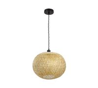 LEDKIA LIGHTING Lámpara Colgante Llata de Bambú Natural | Estilo Boho y Artesanal | Casquillo E27 | Luz Decorativa para Salón, Comedor o Dormitorio | No Incluye Bombilla | Uso Interior