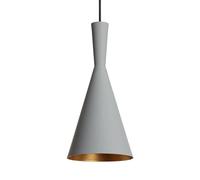 LEDKIA LIGHTING - Lámpara Colgante Metal Lennon | Diseño Retro-Vintage Cono | Ajustable en Altura | Soporta Bombilla E27 | Para Salón, Dormitorio, Cocina, Gris, Aluminio
