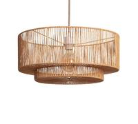 LEDKIA LIGHTING - Lámpara Colgante Papel Trenzado Dicenta | Compatible con Bombillas E27 | Ideal para Decoración Boho-Chic | Resistente y Flexible, Natural