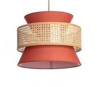 LEDKIA LIGHTING Lámpara Colgante Ratán y Tela Chulu Terracota E27