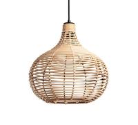LEDKIA LIGHTING - Lámpara Colgante Ratán Yantai | Diseño Boho-Chic | Compatible con Bombillas LED E27 | Ideal para Salón, Dormitorio, Cocina | Natural