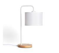 LEDKIA LIGHTING - Lámpara de Mesa Jedali | Diseño Elegante y Moderno | Compatible con Bombilla E27 hasta 20W | Uso Interior IP20 | Para Salón y Dormitorio, Blanco, Madera White