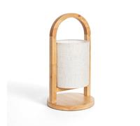 LEDKIA LIGHTING Lámpara de Mesa LED Pórtatil Madera con Batería USB Recargable Fragosa Natural