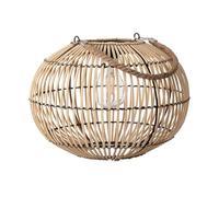 LEDKIA LIGHTING - Lámpara de Mesa Solar LED Exterior | Diseño Boho-Chic | Carga Solar | Apta para Exteriores IP44 | Asa Transportable | Dimensiones: 24x31.5x31.5 cm, Natural, Ratán