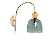 LEDKIA LIGHTING - Lámpara de Pared Baudelaire | Diseño Elegante Vintage | Compatible con Bombilla E14 | Cristal y Metal Duradero | Ideal para Salón y Dormitorio, Rosa, Cristal Green