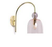 LEDKIA LIGHTING - Lámpara de Pared Baudelaire | Diseño Elegante Vintage | Compatible con Bombilla E14 | Cristal y Metal Duradero | Ideal para Salón y Dormitorio, Rosa, Cristal