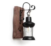 LEDKIA LIGHTING - Lámpara de Pared de Madera y Metal Fanala | Aplique Decorativo para Interiores | Compatible con Bombilla E27 220-240V | Diseño Versátil para Hogar y Comercio, Negro