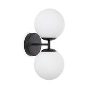 LEDKIA LIGHTING Lámpara de Pared de Metal y Cristal Balts Duplo Negro