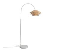 LEDKIA LIGHTING - Lámpara de Pie Ailen | Metal y Bambú Natural | Luz Suave y Acogedora | Diseño Boho y Nórdico | Estructura Resistente | Ideal para Salones y Dormitorios, Blanco