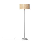 LEDKIA LIGHTING - Lámpara de Pie de Ratán y Metal Baracoa | Diseño Elegante y Natural | Soporte E27 Máx. 40W | Uso Interior IP20 | Altura 148 cm, Blanco | Ratán, Metal, Textil
