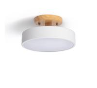 LEDKIA LIGHTING - Lámpara de Techo LED 12W | Madera y Metal | CCT Seleccionable: Blanco Frío, Neutro, Cálido | 1020 lm | Blanco White