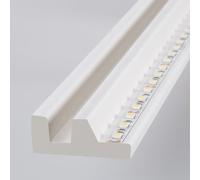 LEDKIA LIGHTING - Moldura para Tira LED 2m | Iluminación Indirecta y Difusa | Fácil Instalación | Para Tiras de Hasta 18mm, Blanco, PS