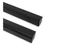 LEDKIA LIGHTING Perfil Aluminio Esquina Triangular 2m para Tira LED hasta 20mm Negro 2 m Transparente