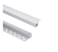 LEDKIA LIGHTING Perfil Aluminio Integración en Escayola/Pladur para Tiras LED hasta 8 mm Aluminio 2 m Blanco traslúcido