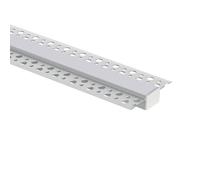 LEDKIA LIGHTING Perfil de Aluminio Empotrable para Tiras LED hasta 15 mm | 2 m | Tapa Continua Translúcida | Acabado Blanco | Montaje en Escayola o Pladur | Iluminación Indirecta Interior