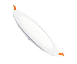 LEDKIA LIGHTING - Placa LED 18W Circular Foco Downlight Empotrable Plano | Iluminación 1400 lm | Corte Ø 205 mm | Ángulo 120º, Blanco Cálido 3000K, Aluminio