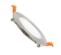 LEDKIA LIGHTING Placa LED 6W Circular SuperSlim Corte Ø 110 mm Silver 4000K Blanco Neutro