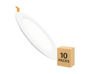 LEDKIA LIGHTING Placa LED Circular 15W SuperSlim Ø170 mm Corte | Panel LED Empotrable Techo | Downlight LED Redondo | Luz Blanco Frío 6000K Interior | Pack 10