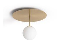 LEDKIA LIGHTING - Plafón de Techo Moonlight Brass | Iluminación Elegante | Metal y Cristal de Alta Durabilidad | Apto para Interior IP20, Blanco/Oro, Cristal Golden