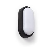 LEDKIA LIGHTING Plafón LED 15W Oval para Exterior 85x173 mm IP65 Black 4000K Blanco Neutro
