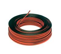 LEDKIA LIGHTING Rollo 100m Cable Eléctrico Plano Manguera 2x0.5mm² para Tiras LED Monocolor Negro