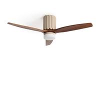 LEDKIA LIGHTING Ventilador de Techo con luz Silencioso DC Asteri Madera Oscura Mando a Distancia Grande (más de 20 m²) 132 cm Beige Dark wood - beige