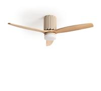 LEDKIA LIGHTING Ventilador de Techo con luz Silencioso DC Asteri Madera Oscura Mando a Distancia Grande (más de 20 m²) 132 cm Beige Light wood - beige
