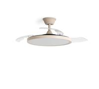 LEDKIA LIGHTING Ventilador de Techo Kleon Beige con Luz LED CCT 2560 lm; Motor DC 15W Silencioso y Eficiente; Aspas Retráctiles; 6 Velocidades; 106 cm; Mando a Distancia; Dormitorio hasta 10 m²