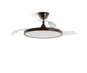 LEDKIA LIGHTING Ventilador de Techo Kleon Marrón con Luz LED CCT 2560 lm; Motor DC 15W Silencioso y Eficiente; Aspas Retráctiles; 6 Velocidades; 106 cm; Mando a Distancia; Dormitorio hasta 10 m²