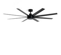 LEDKIA LIGHTING Ventilador de Techo sin luz Silencioso DC Hidra Negro Mando a Distancia Grande (más de 20 m²) 189 cm Negro Black Remote - 165 cm