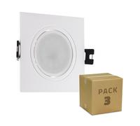 Ledkia Pack 3 Focos Downlight GU10 6W Corte Ø 75-85 mm