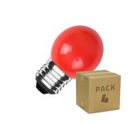 LEDKIA LIGHTING Pack 4 Bombillas LED E27 3W 300 lm G45 Rojas Rojo