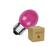LEDKIA Pack 4 Bombillas LED E27 3W 300 lm G45 Rosa Rosa