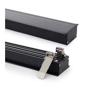 LEDKIA Perfil Aluminio Empotrable XL para Tiras LED hasta 40mm Negro 2 m Ne