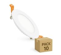 LEDKIA Placa LED 6W Circular SuperSlim Corte Ø 110 mm (Pack 10) 3000K Blanc