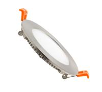 LEDKIA LIGHTING Placa LED 6W Circular SuperSlim Corte Ø 110 mm Silver 4000K Blanco Neutro