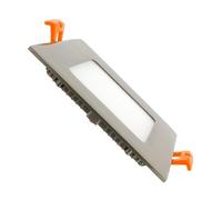 LEDKIA Placa LED 6W Cuadrada SuperSlim Corte 105x105 mm Silver 3000K Blanco