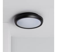 LEDKIA LIGHTING Plafón Circular para Exterior Ø300mm IP65 Curio Negro Negro E27
