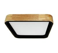 LEDKIA Plafón LED 15W Cuadrado Madera y Aluminio 370x370 mm CCT Seleccionab | Ideal para Cocina, Comedor, Habitación