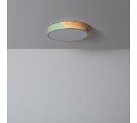 LEDKIA LIGHTING - Plafón LED Circular 18W | Temperatura de Color Seleccionable (Cálido, Neutro, Frío) | Fácil Instalación | Ø320 mm | 1600 lm | Verde, Metal