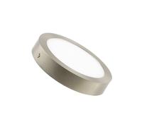 LEDKIA LIGHTING Plafón LED 18W Circular Metal Ø225 mm Silver para Cocina, Comedor, Habitación 3000K Blanco Cálido