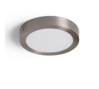 LEDKIA Plafón LED 18W Circular Metal Ø225 mm Silver 3000K Blanco Cálido