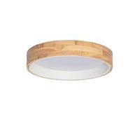LEDKIA Plafón LED 20W Circular Madera y Aluminio Ø470 mm CCT Seleccionable | Madera Ø470 mm | Temperatura de Color Seleccionable | 1800 lm Luminosidad | Fácil Instalación