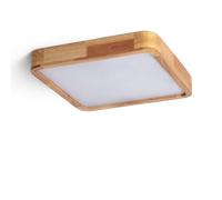 LEDKIA Plafón LED 20W Cuadrado Madera 400x400 mm CCT Seleccionable Kayu Mad | Ideal para Cocina, Comedor, Habitación