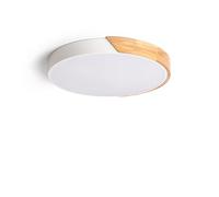 LEDKIA Plafón LED 24W Circular Madera y Aluminio Ø418 mm CCT Seleccionable