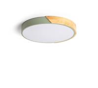 LEDKIA Plafón LED 24W Circular Madera y Aluminio Ø418 mm CCT Seleccionable