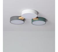 LEDKIA Plafón LED 30W Madera y Aluminio CCT Seleccionable Sams Multicolor | Ideal para Cocina, Comedor, Habitación
